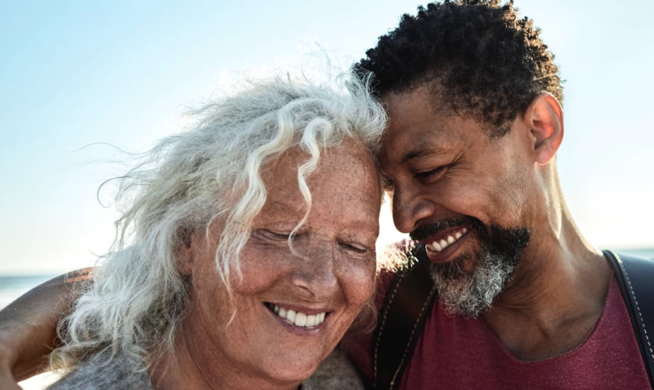 Older couple smiling